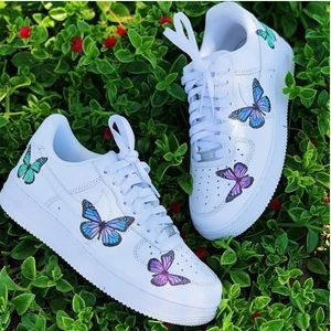 Butterfly Air Force Ones size 8 women’s